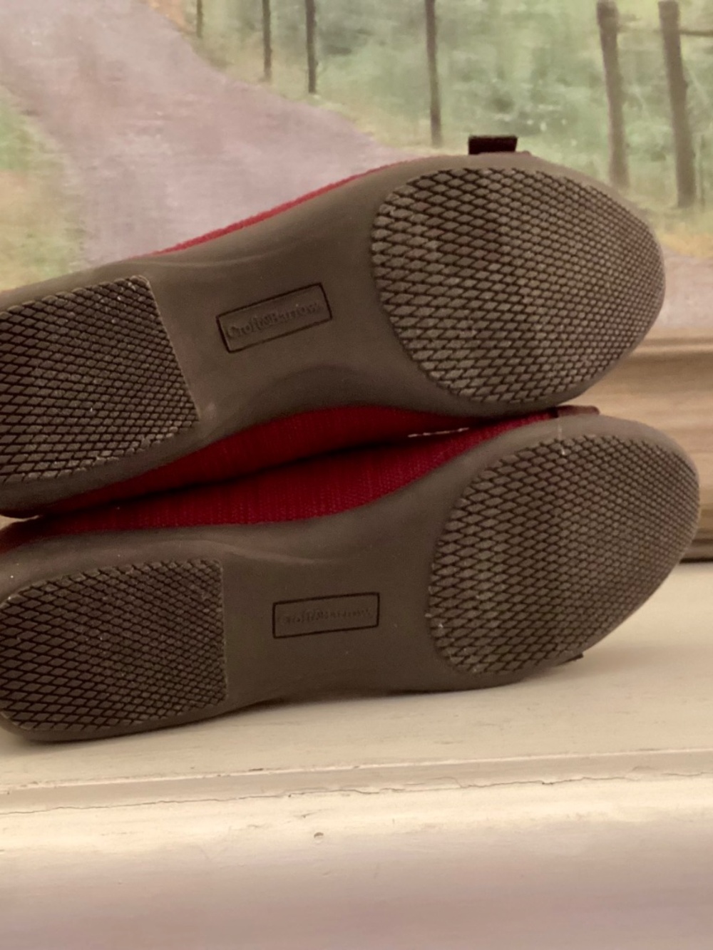 Croft & Barrow Women 8.5 M Wind Red Textile Two Tone Flats Buckle Ortholite NWT - Picture 5 of 9